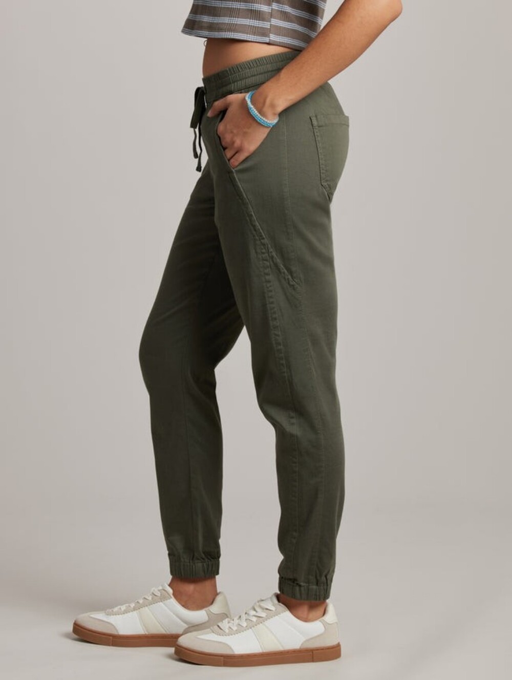 UNIONBAY Women's Fatigue Green  Drawstring Jogger Pants Size Small